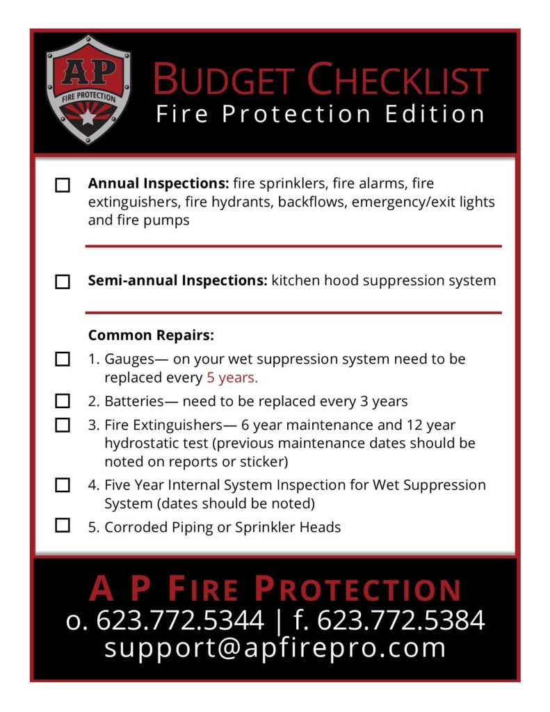 Fire Protection Budget Checklist 