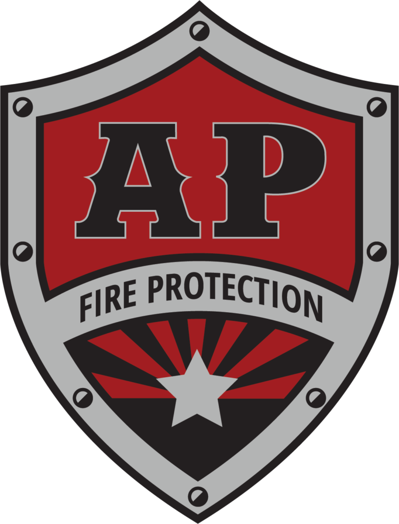 A P Fire Protection Logo
Shield with red background and Arizona state flag 