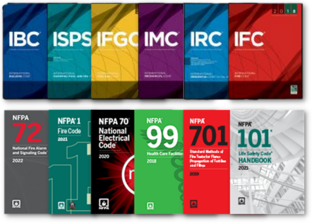 International Code Council and National Fire Protection Association Code Books